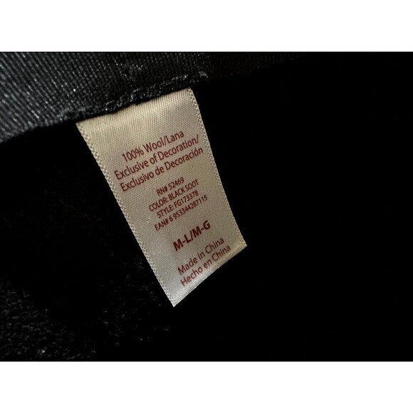 Wool Floppy Hat with Attached Leather Wrap Around Trim One Size - Picture 4 of 10